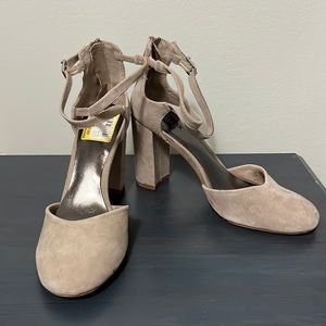 Bleecker & Bond, Taupe Pumps, Crisscross Ankle Straps, Size 6.5, New With Tags